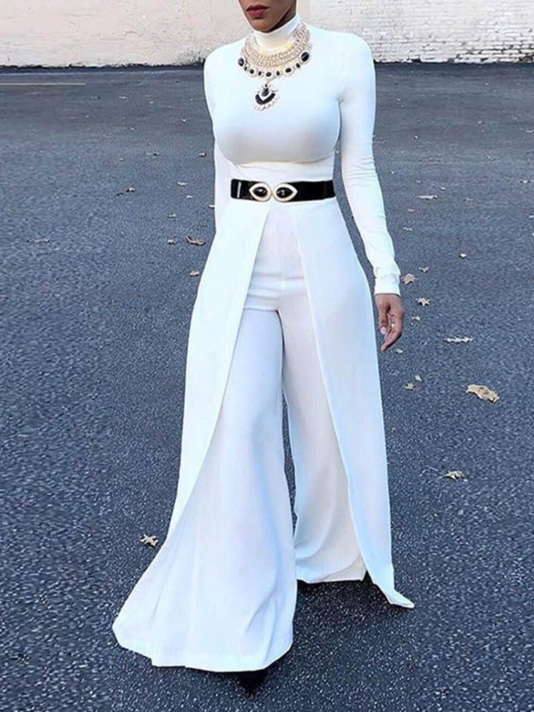 Patchwork Full Längd Party Cocktail Slim Mid Waist Jumpsuit