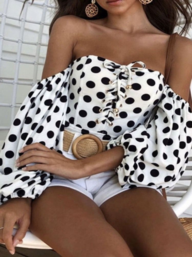 Print Shorts Polka Dots Slim Jumpsuit För Kvinnor
