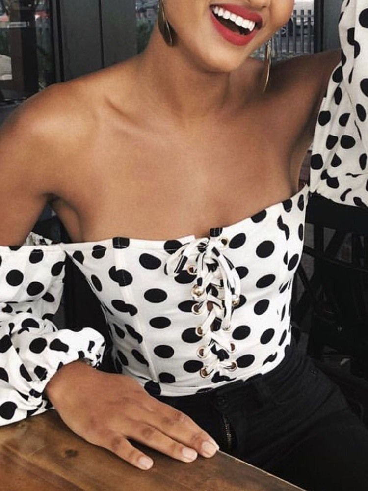 Print Shorts Polka Dots Slim Jumpsuit För Kvinnor