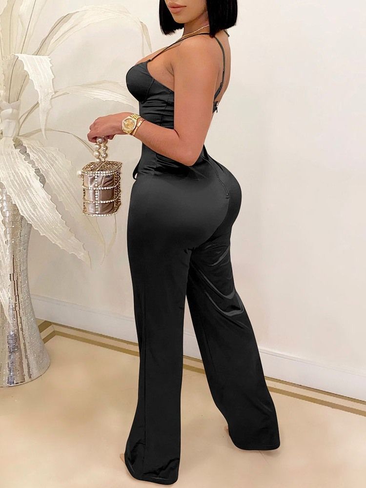 Rygglös Hellängd Slim Jumpsuit För Mode För Kvinnor