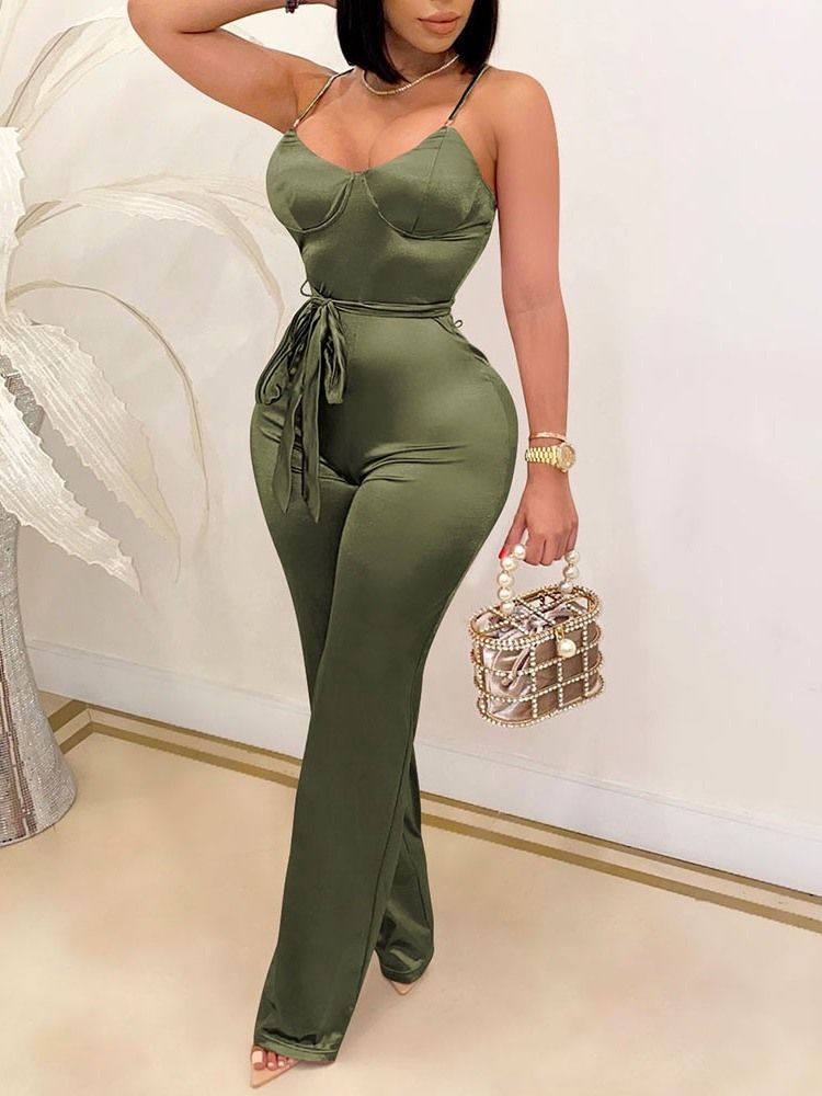 Rygglös Hellängd Slim Jumpsuit För Mode För Kvinnor