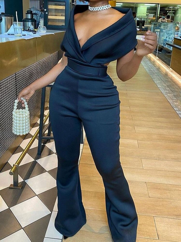 Rygglös Smal Jumpsuit I Full Längd För Kvinnor