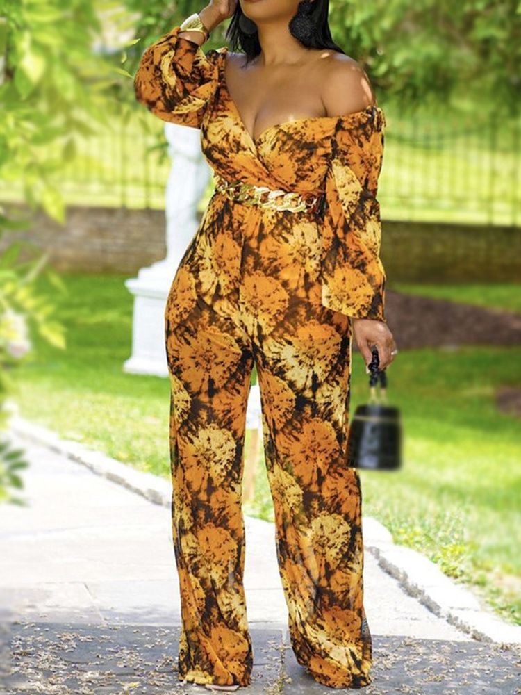 Rygglös Western Color Block Rak Slim Jumpsuit