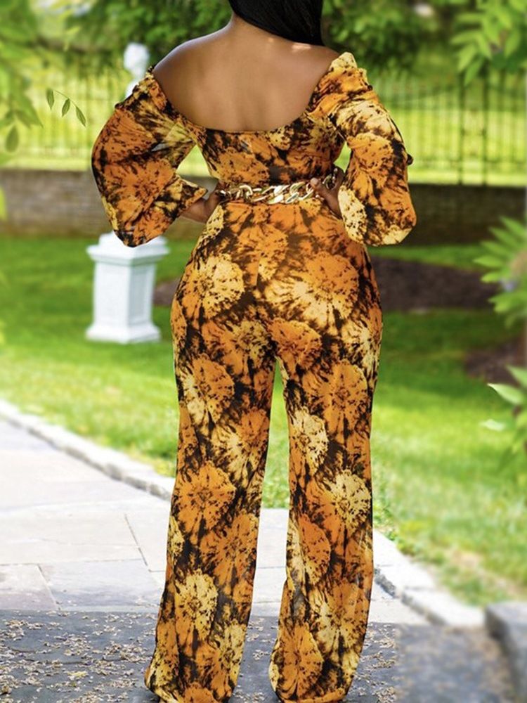 Rygglös Western Color Block Rak Slim Jumpsuit