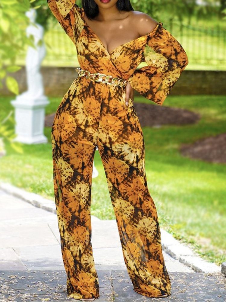 Rygglös Western Color Block Rak Slim Jumpsuit