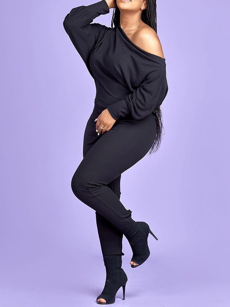 Sexig Enfärgad Ankellängd Skinny Pencil Pants Jumpsuit