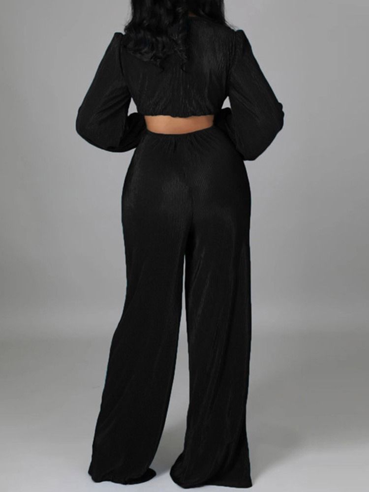 Sexig Full Längd Vanlig Hög Midja Slim Jumpsuit