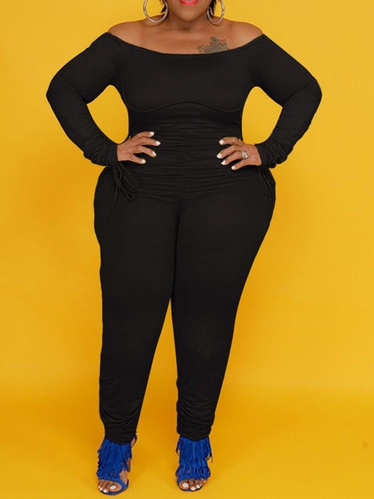 Sexig Full Längd Vanlig Skinny Jumpsuit Med Hög Midja