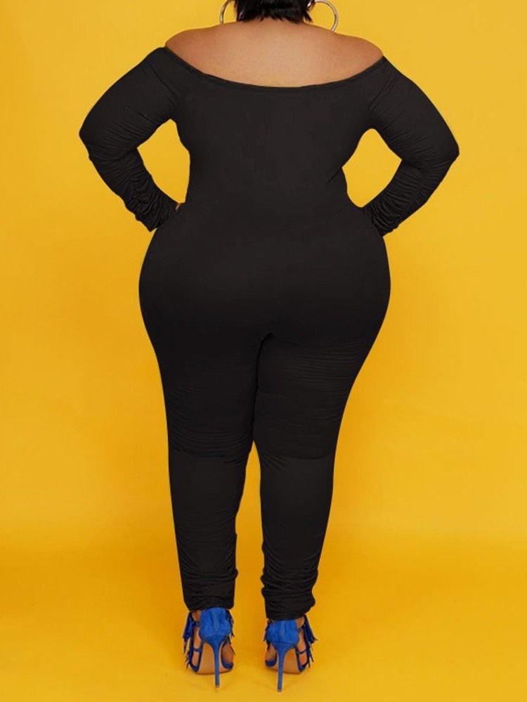 Sexig Full Längd Vanlig Skinny Jumpsuit Med Hög Midja