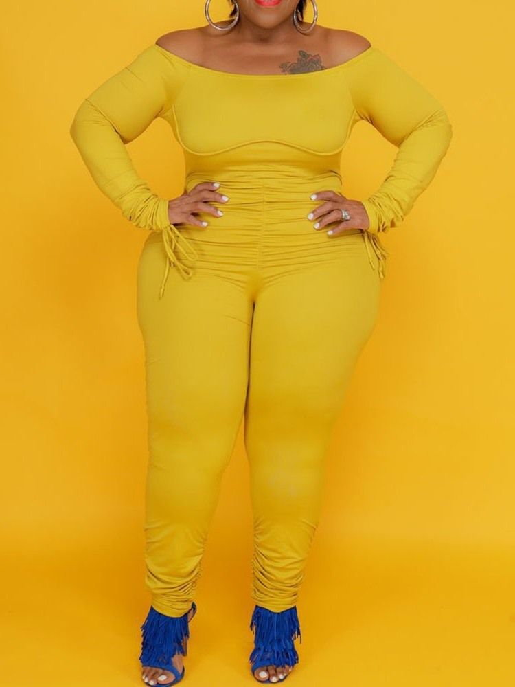 Sexig Full Längd Vanlig Skinny Jumpsuit Med Hög Midja