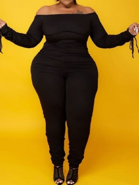 Sexig Full Längd Vanlig Skinny Jumpsuit Med Hög Midja