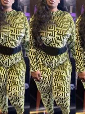 Sexig Geometrisk Ankellängd Skinny Pencil Pants Jumpsuit