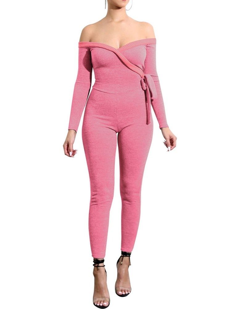 Sexig Skinny Jumpsuit Med Enkel Snörning