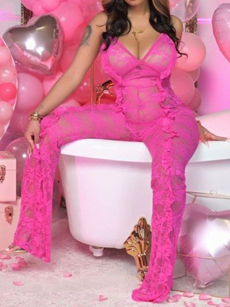 Sexig Slät Hellängd Sexig Slimmad Jumpsuit För Kvinnor