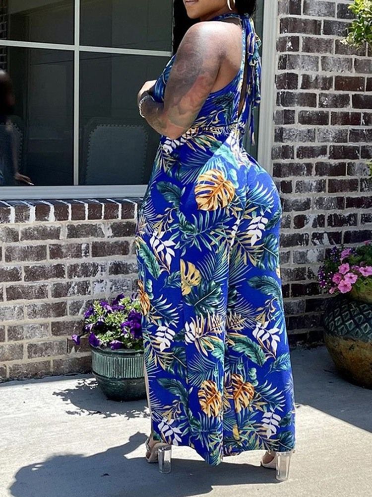 Sexig Slim Jumpsuit För Kvinnor Med Leopardtryck