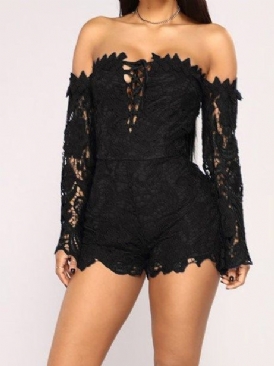 Sexig Spets Vanlig Skinny Jumpsuit