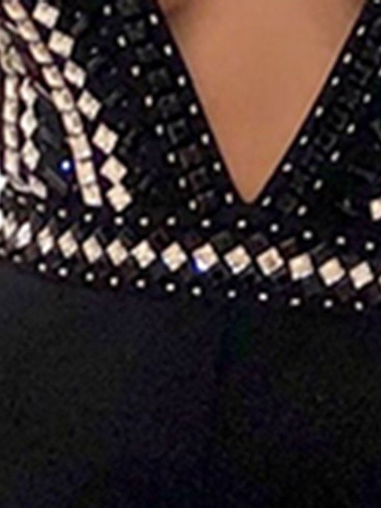 Sexig Vanlig Rygglös Diamond Slim Jumpsuit