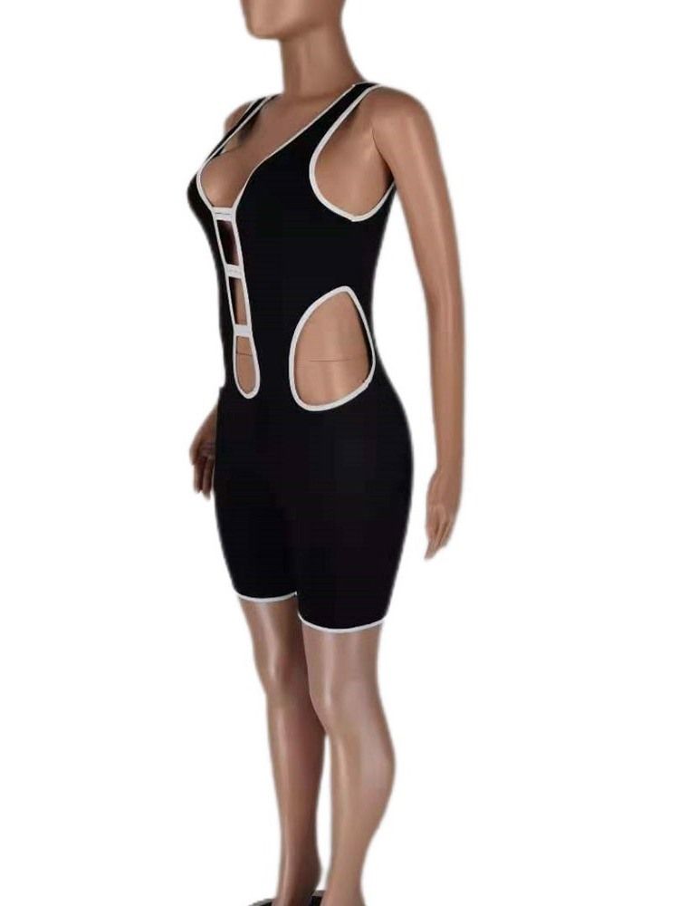 Sexiga Shorts Backless Slim Jumpsuit Dam Romper