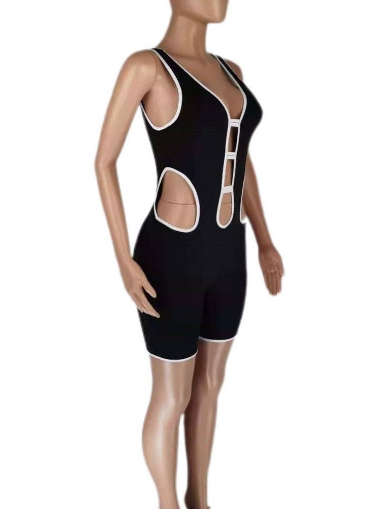 Sexiga Shorts Backless Slim Jumpsuit Dam Romper