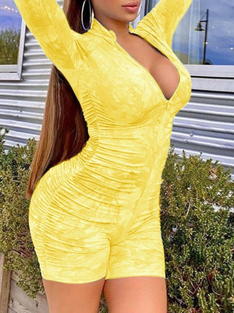 Sexiga Shortstryck Slim Rak Jumpsuit För Kvinnor