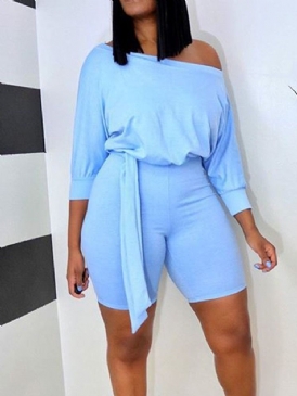 Shorts Casual Enkel Rak Slim Jumpsuit För Kvinnor