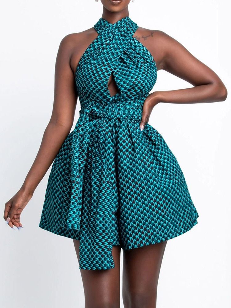 Shorts Lace-Up Color Block Lös Jumpsuit