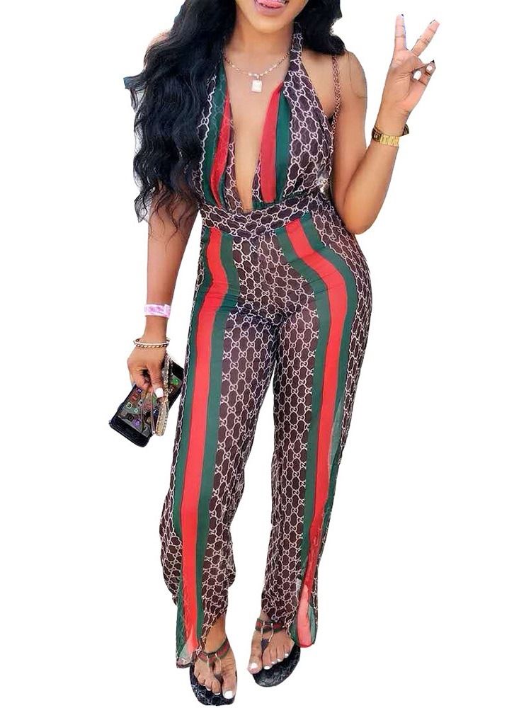 Stripe Pocket Slim Breda Ben Sexig Jumpsuit