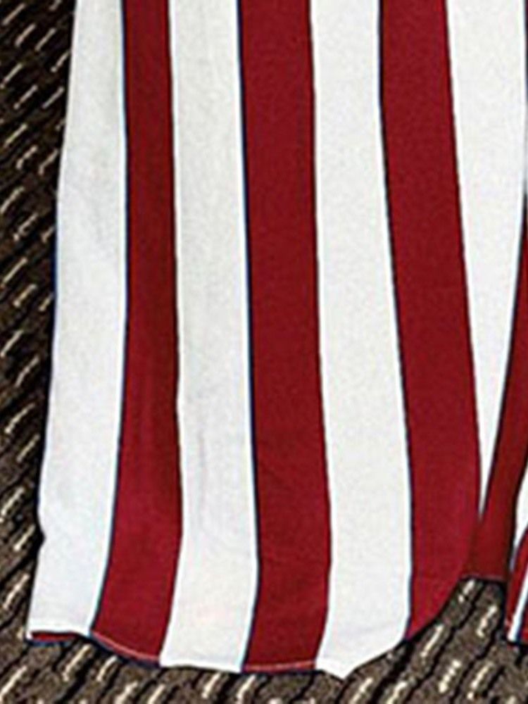 Stripe Sexig Hellängd Lösa Breda Ben Jumpsuit