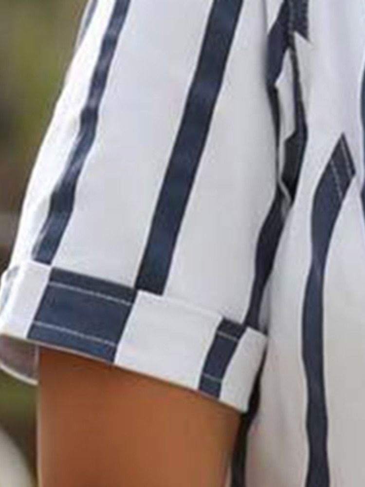Stripe Zipper Skinny Romper Med Snörning