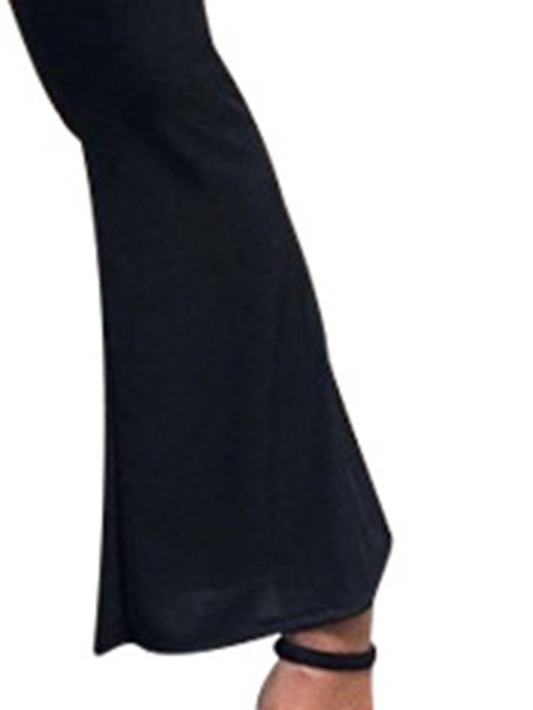 Svart Sexig Hellängd Bellbottoms Skinny Jumpsuit