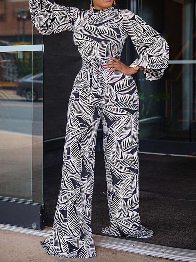 Sweet Plant Full Längd Rak Slim Jumpsuit