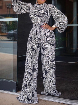 Sweet Plant Full Längd Rak Slim Jumpsuit