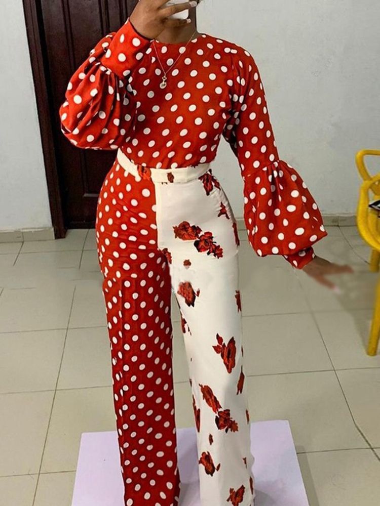Tryck Mode Blommig Slim Rak Jumpsuit