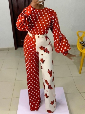 Tryck Mode Blommig Slim Rak Jumpsuit