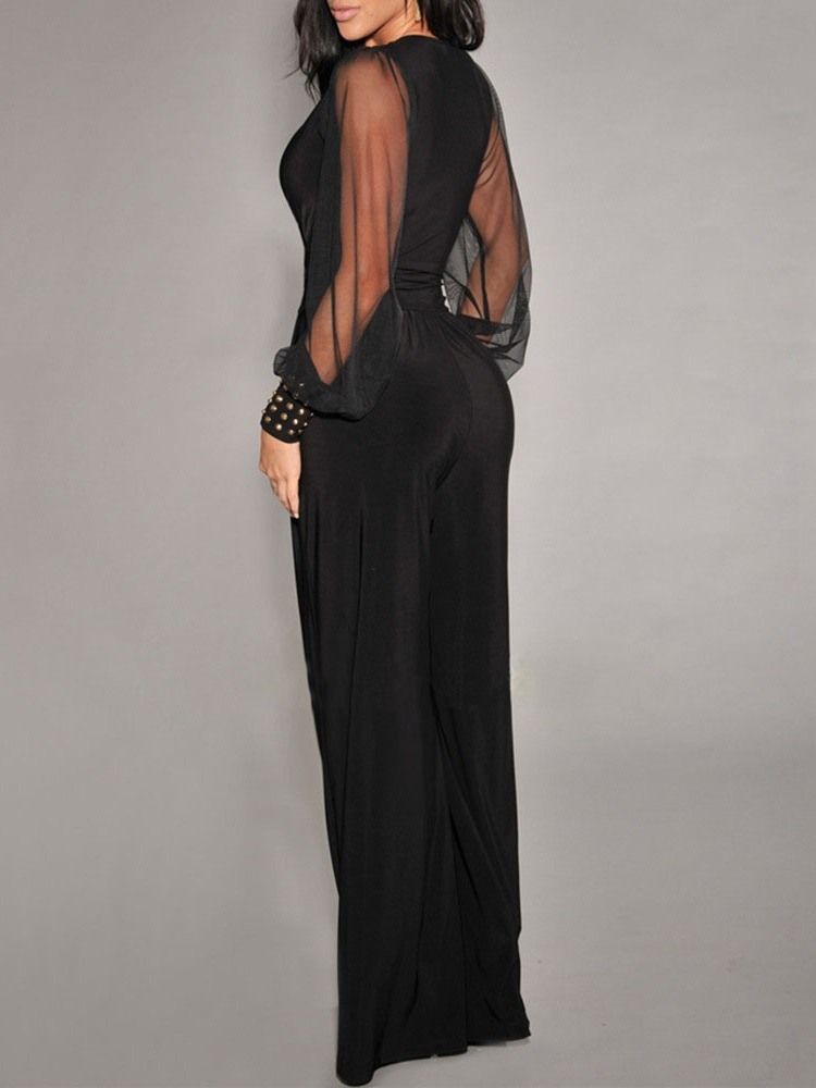 Vanlig Hellängd Slim Jumpsuit För Dammode
