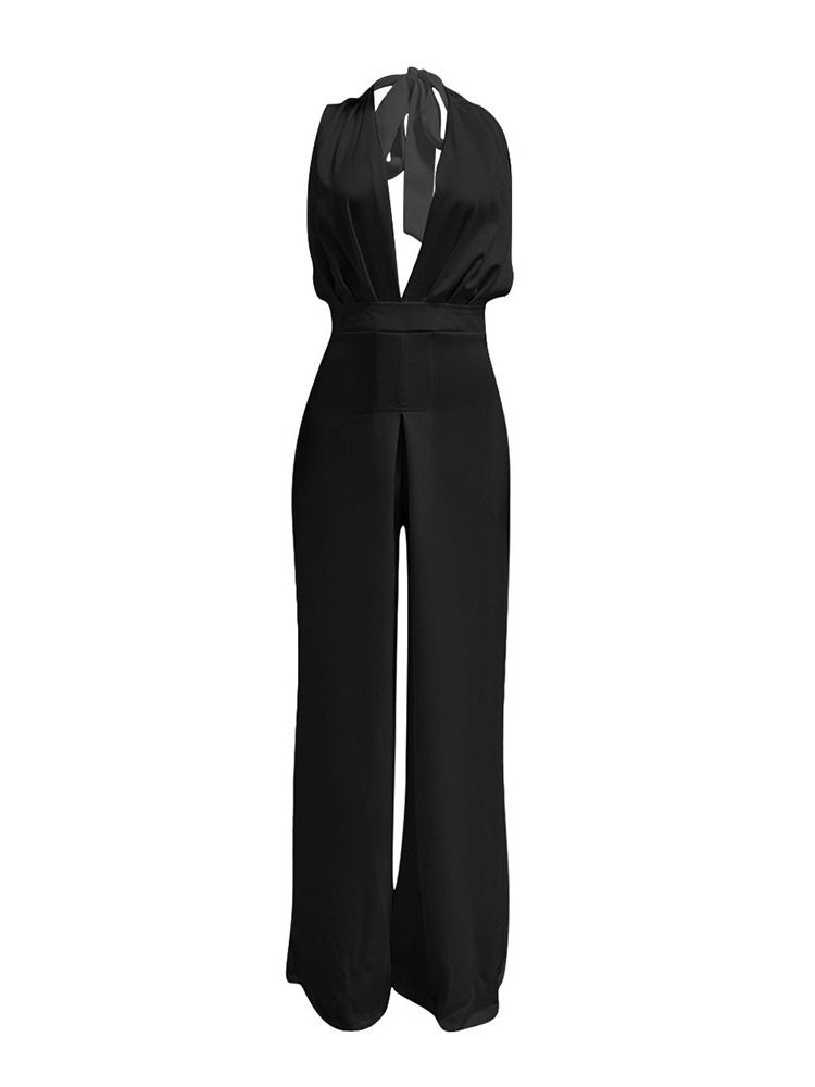 Vanlig Hellängd Västerländsk Breda Ben Slim Jumpsuit