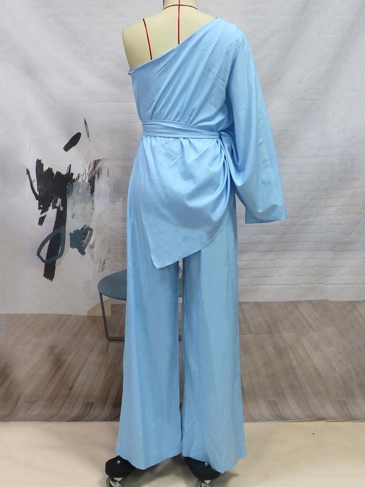 Vanlig Hellängd Western Lös Jumpsuit Med Hög Midja