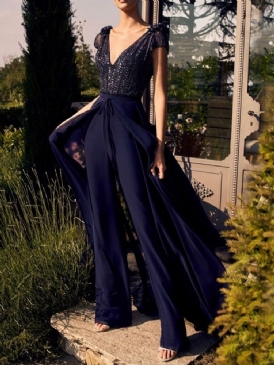 Vanlig Hellängd Western Slim Mid Waist Jumpsuit