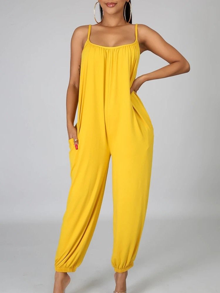 Vanlig Kontorsdam Fullängds Slim Pencil Byxor För Kvinnor Jumpsuit
