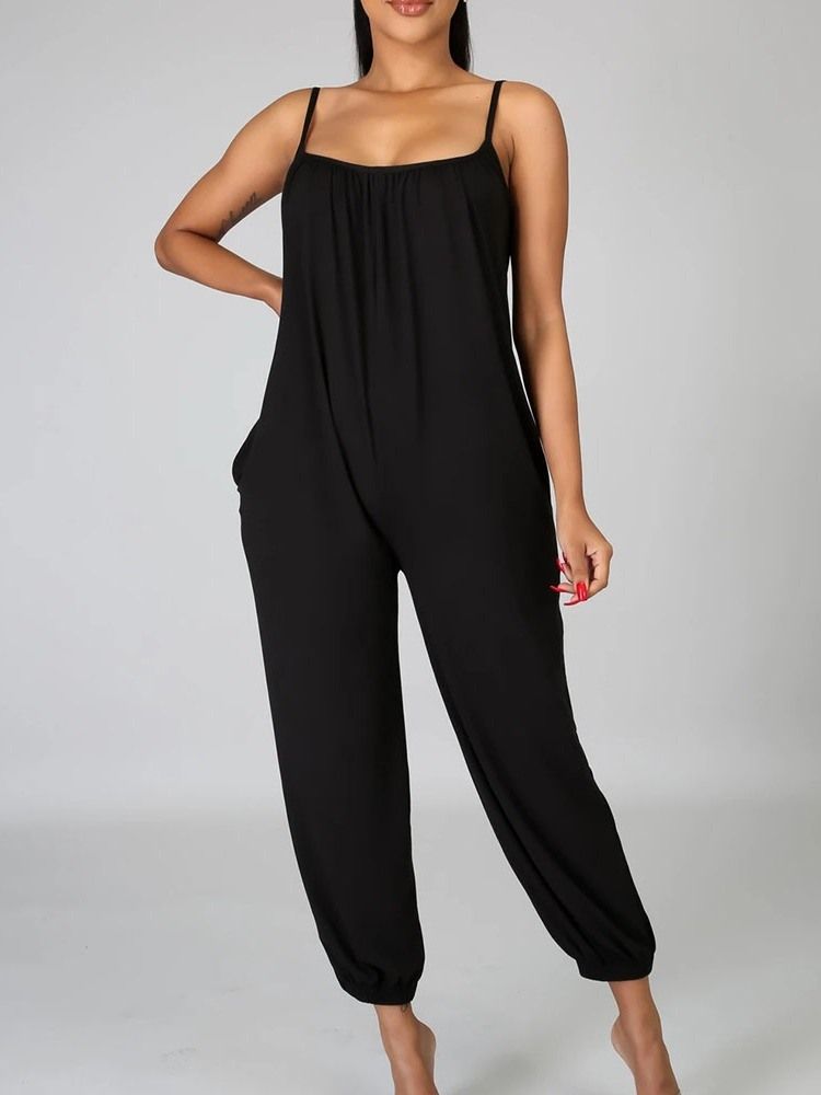 Vanlig Kontorsdam Fullängds Slim Pencil Byxor För Kvinnor Jumpsuit