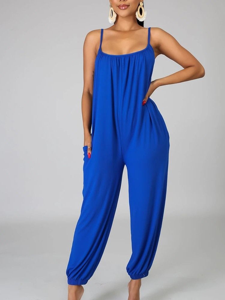 Vanlig Kontorsdam Fullängds Slim Pencil Byxor För Kvinnor Jumpsuit