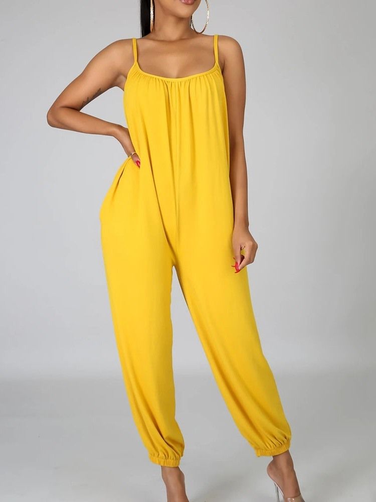 Vanlig Kontorsdam Fullängds Slim Pencil Byxor För Kvinnor Jumpsuit