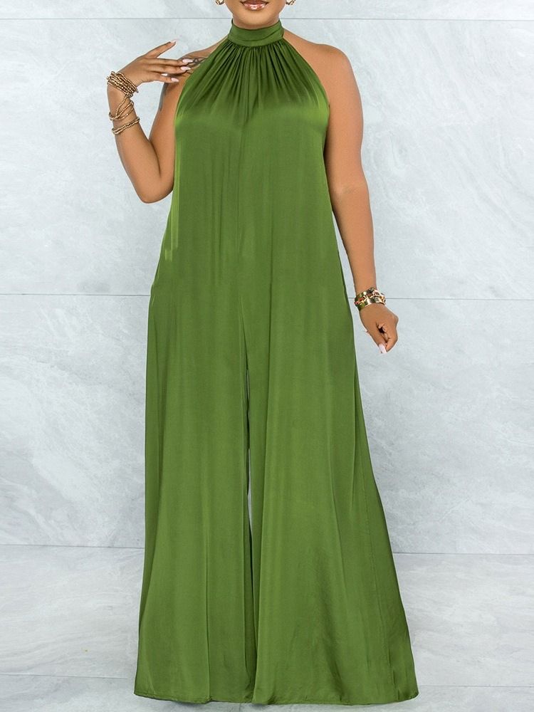 Vanlig Ladylike Dam Full Längd Lös Rak Jumpsuit