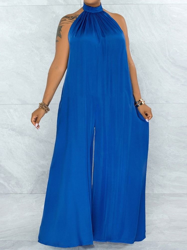 Vanlig Ladylike Dam Full Längd Lös Rak Jumpsuit