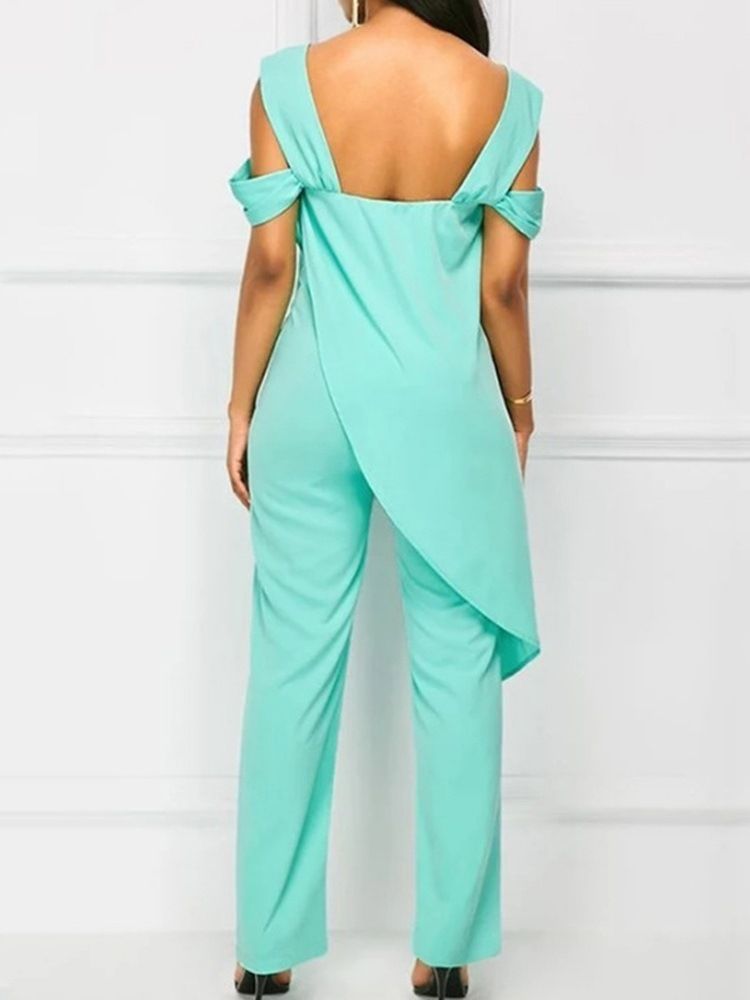 Vanlig Patchwork Full Längd Slim Jumpsuit
