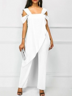 Vanlig Patchwork Full Längd Slim Jumpsuit