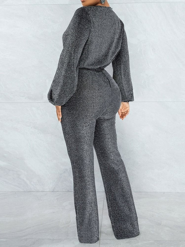 Vanlig Sexig Hellängd Rak Hög Midja Jumpsuit