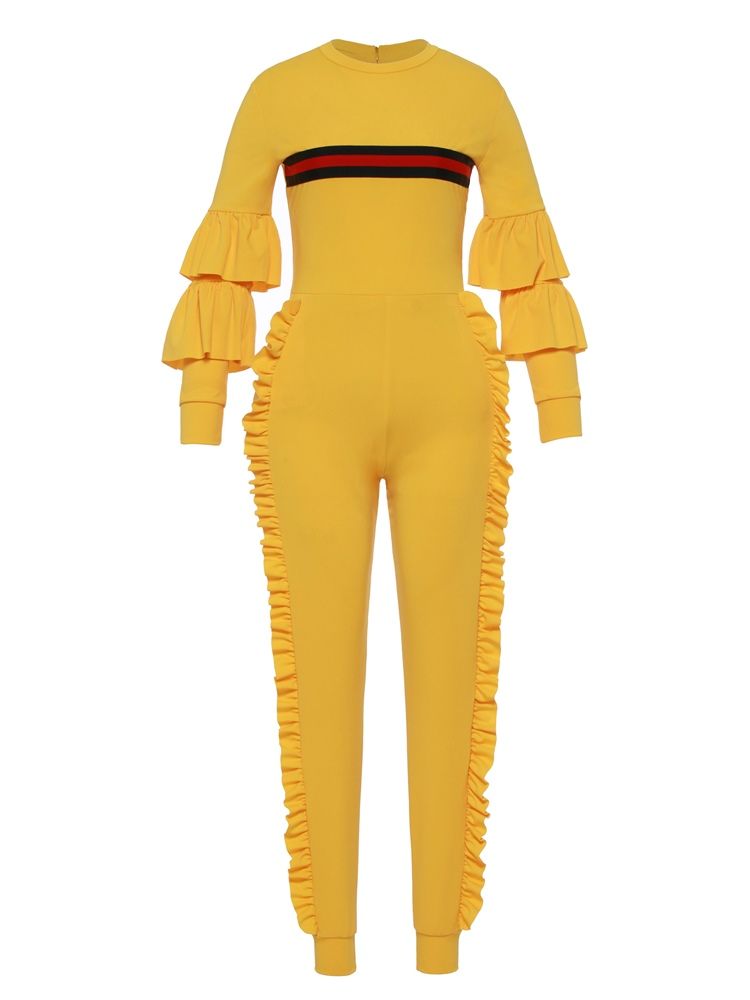 Volanger Stripe Print Dam Jumpsuit