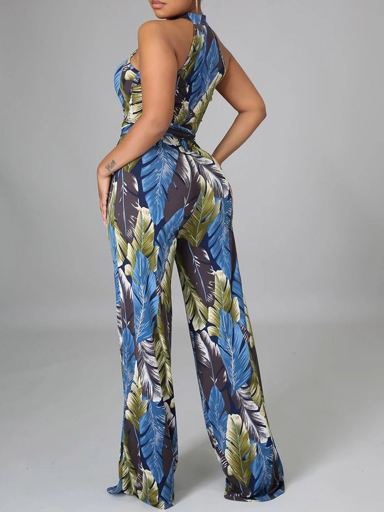 Western Fullängds Blixtlås Rak Slim Jumpsuit För Kvinnor