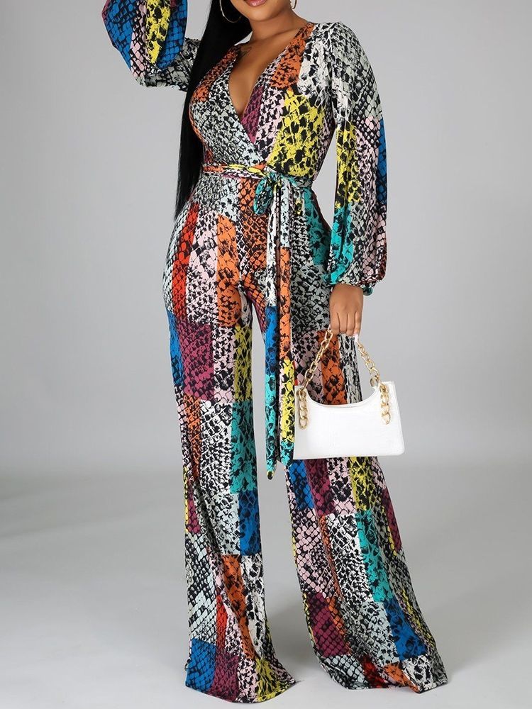 Western Fullängdsbälte Rak Lös Jumpsuit
